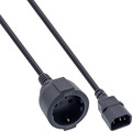 30er Bulk-Pack InLine® Netz Adapter Kabel, Kaltger. C14 auf Schutzkont. BU