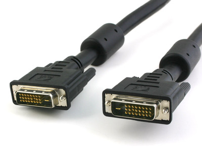DVI-D Dual-Link Anschlusskabel -- Stecker/Stecker mit Ferrit, schwarz, 15