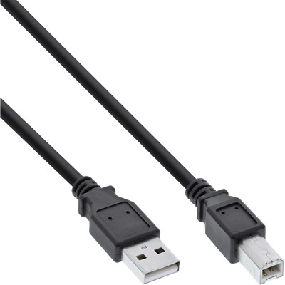 InLine® USB 2.0 Kabel, A an B, schwarz, 0,5m (Produktbild 1)