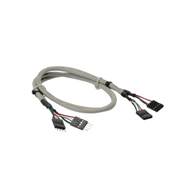 InLine® USB 2.0 Verl., intern, 2x 4pol Pfostenstecker / Pfostenbuchse, 0,6m bulk (Produktbild 1)