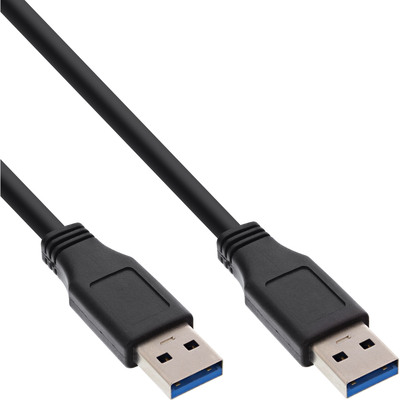 InLine® USB 3.2 Gen.1 Kabel, A an A, schwarz, 0,3m (Produktbild 1)