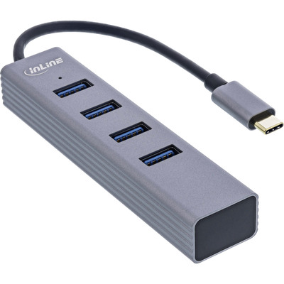 InLine® USB-C 3.2 Multi Hub (4x USB-A 5Gb/s), OTG, Aluminiumgehäuse