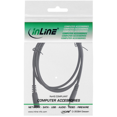 InLine® Verlängerungskabel DC Stecker 4,0x1,7mm, schwarz, 0,5m